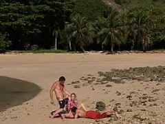 Beach Double Penetration Of A Blonde Babe