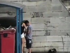 Teens Fuck Behind A Dumpster In Public