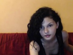 Young couple are watching another on webcam and take off th