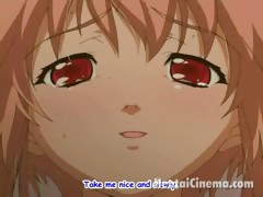 Winsome hentai cutie kissing her boyfriend and getting