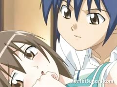 Sweety hentai schoolgirl getting little pussy fingered and