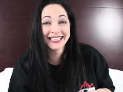 Curvy black hair slut using her sex toys