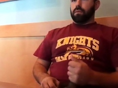 Bearded Bro Public Jerk Off in A Coffee Shop