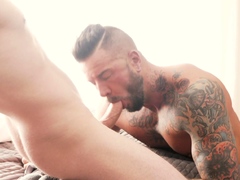 Young jock fucks tatted muscle daddy Dolf Dietrich bareback