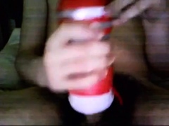 Bi 18 yr old stroking his virgin cock with my new Tenga cup.
