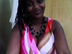 African MILF in office on webcam