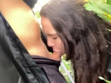 Publicly Fucked In The Bushes Girlfriend In A Black Leather