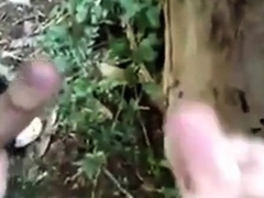 Outdoor Handjob for a Big Cock