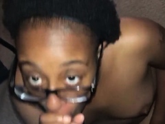 Ebony Teen Sucks Dick For Facial - Amateur Blowjob Video