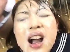 Asian Schoolgirl Bukkake