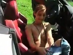 Dirty Girl Masturbating In A Car